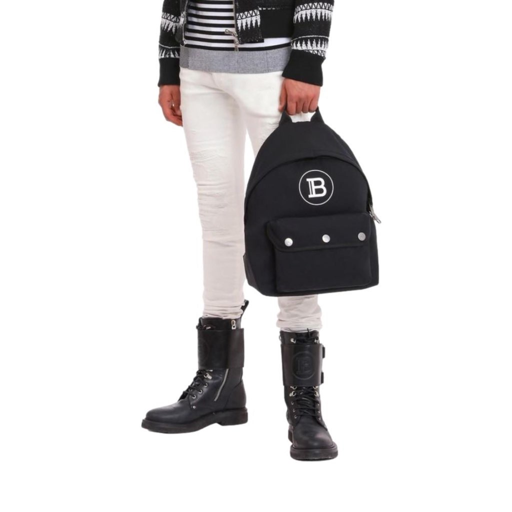 Balmain Balmain B-Back Black Nylon White Logo Backpack - Image 10