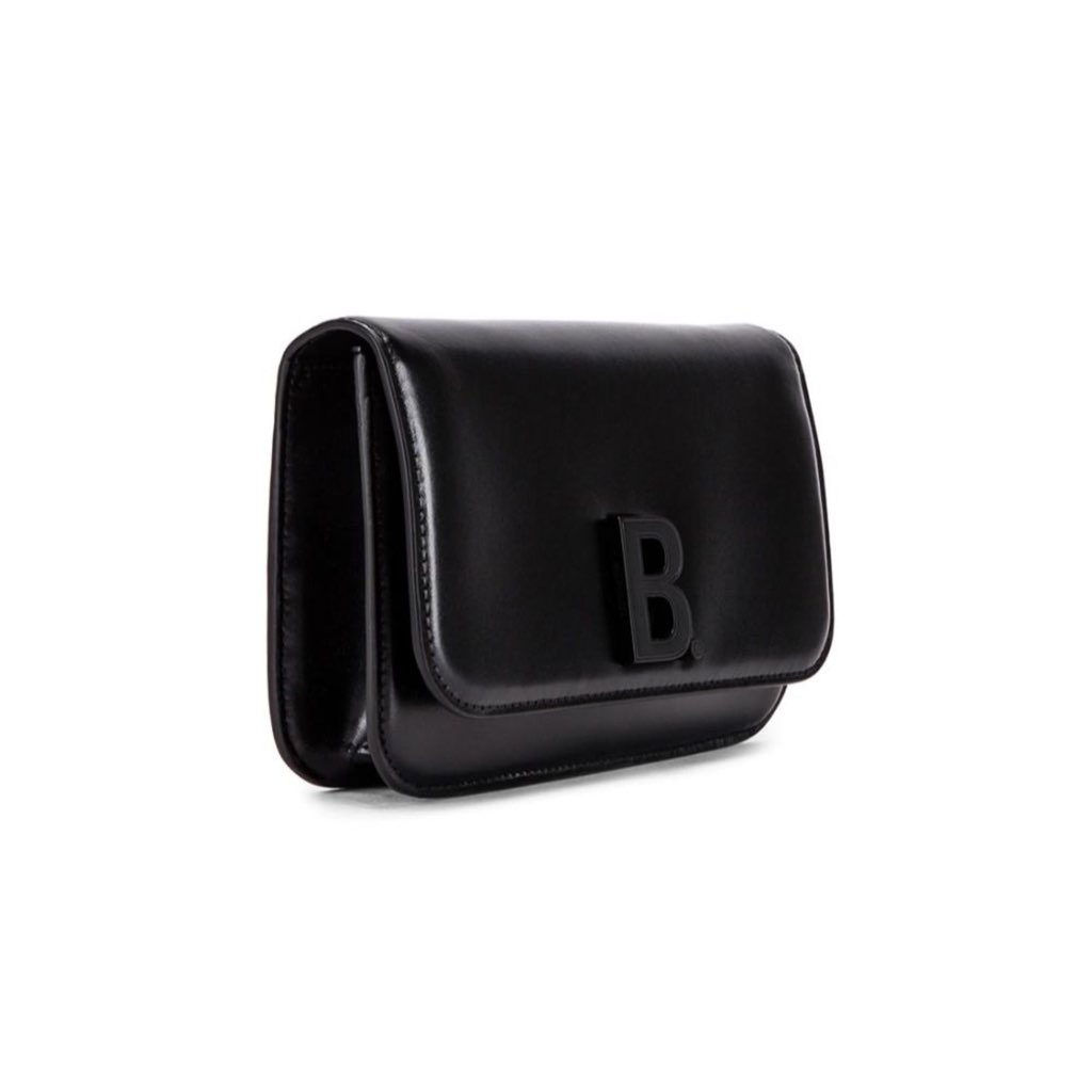 Balenciaga Balenciaga Black Shiny Calfskin Leather Chain Wallet Shoulder Bag - Back view