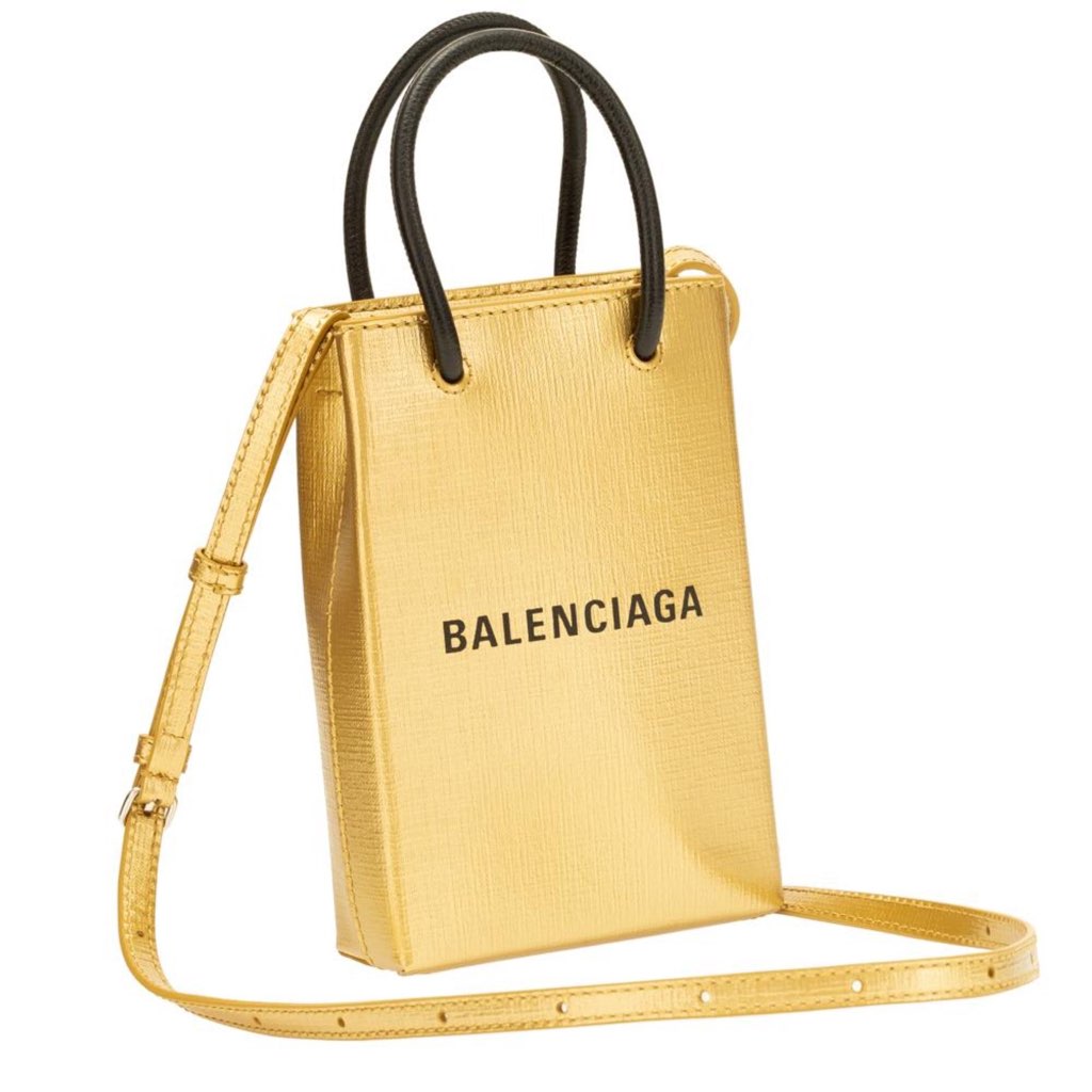Balenciaga Balenciaga Gold Calfskin Leather Shopper Cross Body Bag