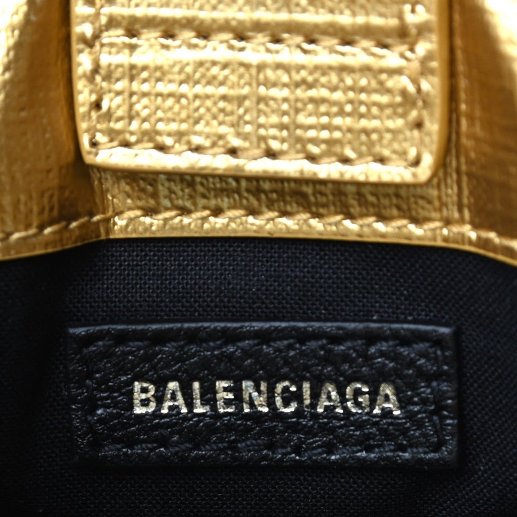 Balenciaga Balenciaga Gold Calfskin Leather Shopper Cross Body Bag - Image 13