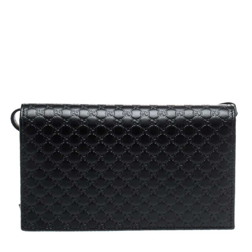 Gucci Gucci Microguccissima GG Logo Black Leather Wallet Crossbody Handbag - Detail 2