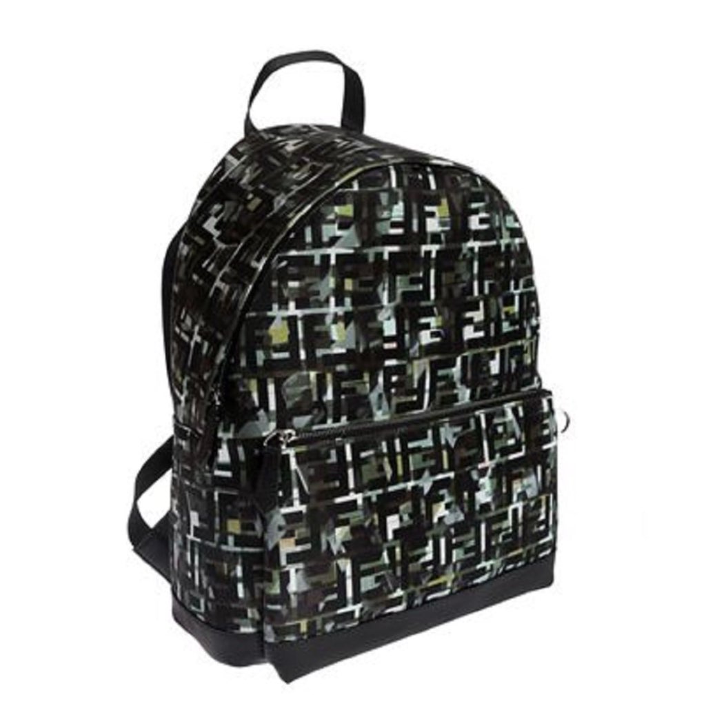 Fendi Fendi FF Zucca Nylon Multicolor Camouflage Print Large Backpack - Back view