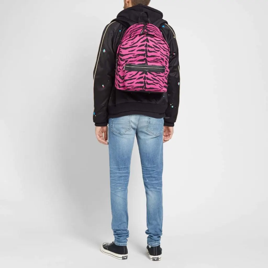 Saint Laurent Unisex Pink Zebra City Backpack Pink Canvas Never worn, with tag - Inside View