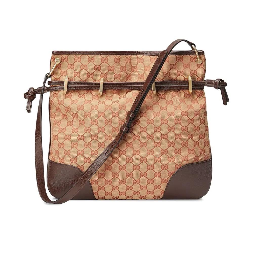 Gucci Gucci 1955 Horsebit Beige Canvas Drawstring Cross Body Bag - Image 6