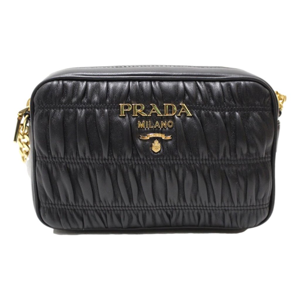 Prada Prada Black Gaufre Leather Small Crossbody Bag - Side view
