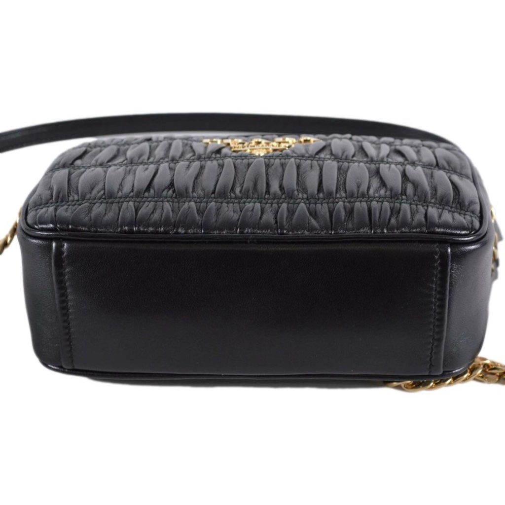 Prada Prada Black Gaufre Leather Small Crossbody Bag - Detail 2