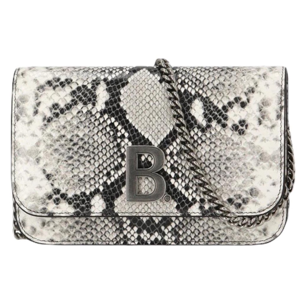 Balenciaga Balenciaga B Python Print Calfskin Leather Wallet on Chain Bag