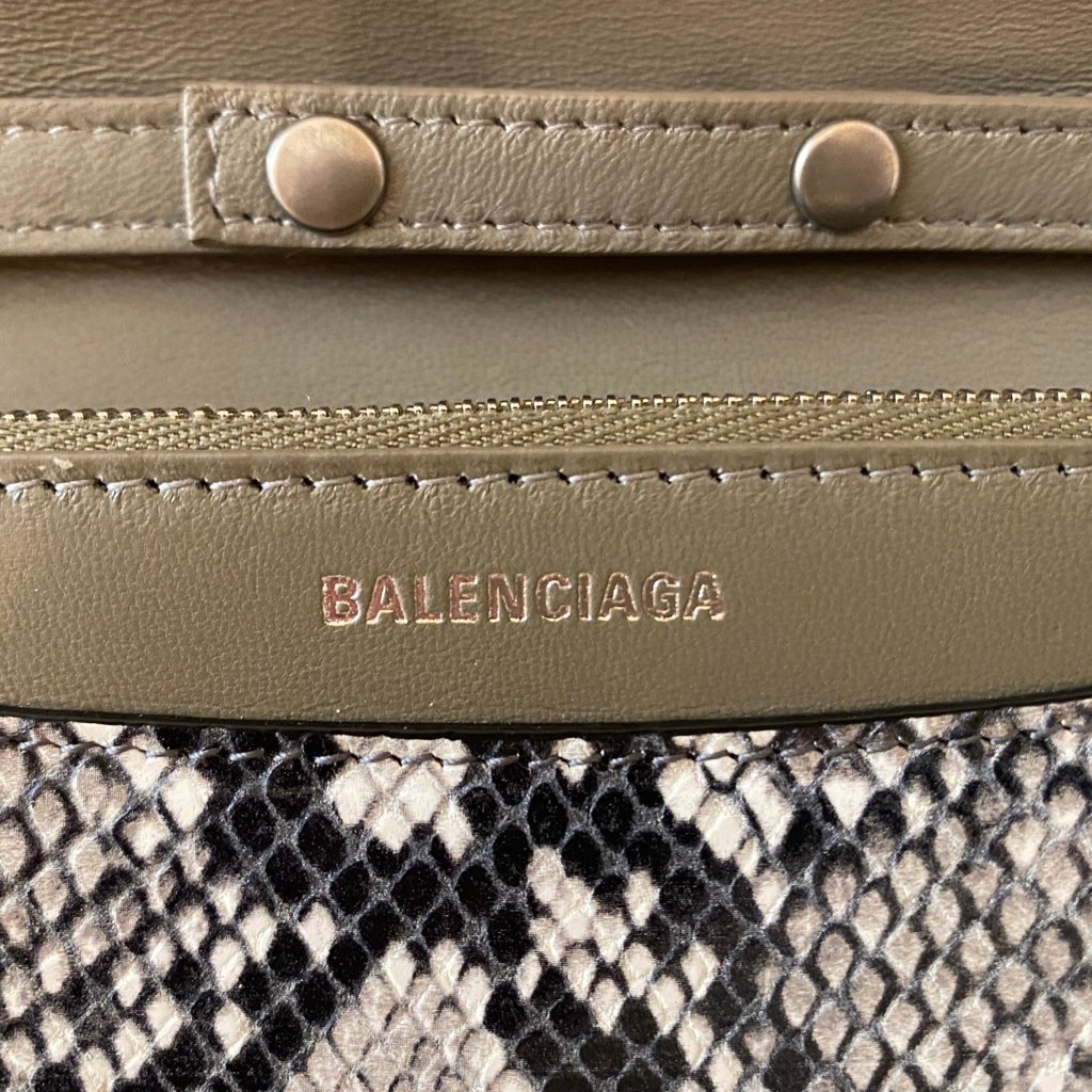 Balenciaga Balenciaga B Python Print Calfskin Leather Wallet on Chain Bag - Detail 2