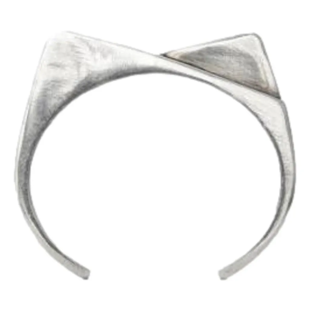 Saint Laurent 2 Pentes Two-Slope Oxidized Silver Bracelet Silver Never worn, with tag - Front View