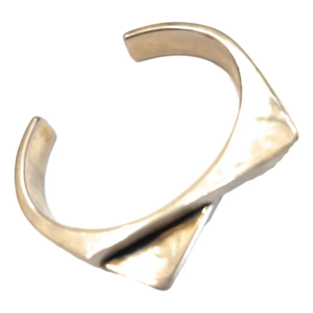 Saint Laurent 2 Pentes Two-Slope Oxidized Silver Bracelet Silver Never worn, with tag - Back View