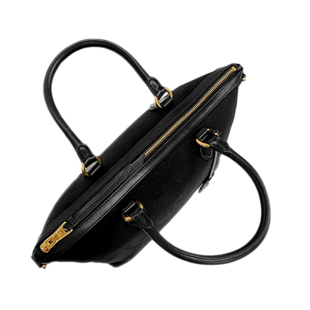 Prada Prada Black Canvas Jacquard Logo Leather Trim Small Satchel - Detail 1