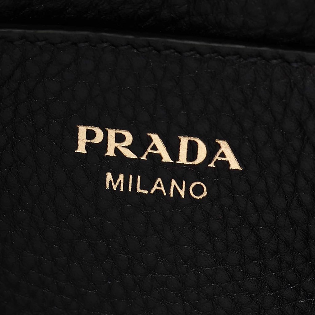 Prada Prada Vitello Phenix Black Leather Flap Crossbody Bag - Detail 1