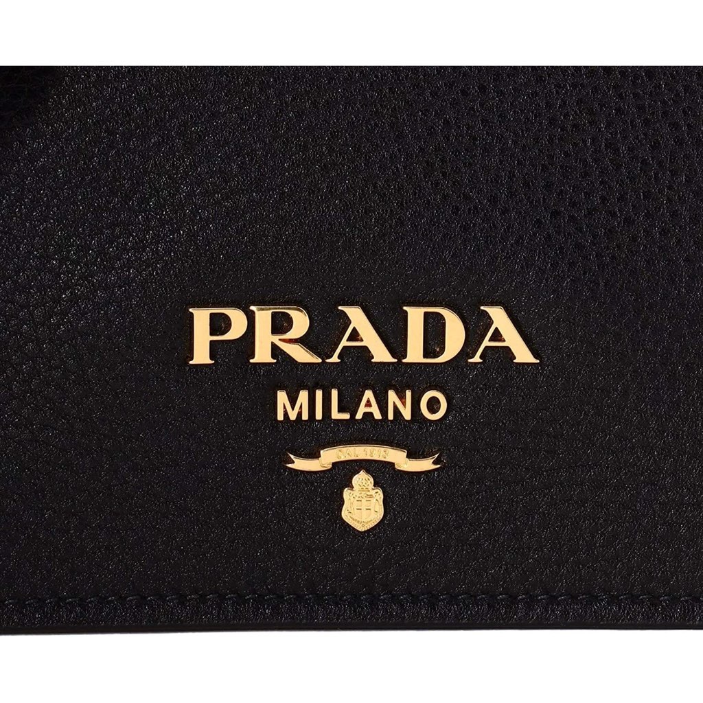 Prada Prada Vitello Phenix Black Leather Flap Crossbody Bag - Image 10