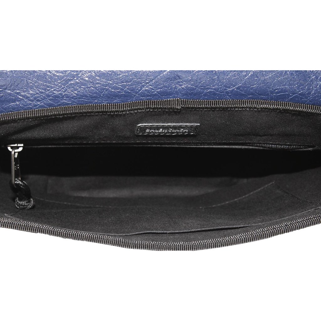Balenciaga Balenciaga Arena Blue Lambskin Leather Flap Messenger Bag - Side view