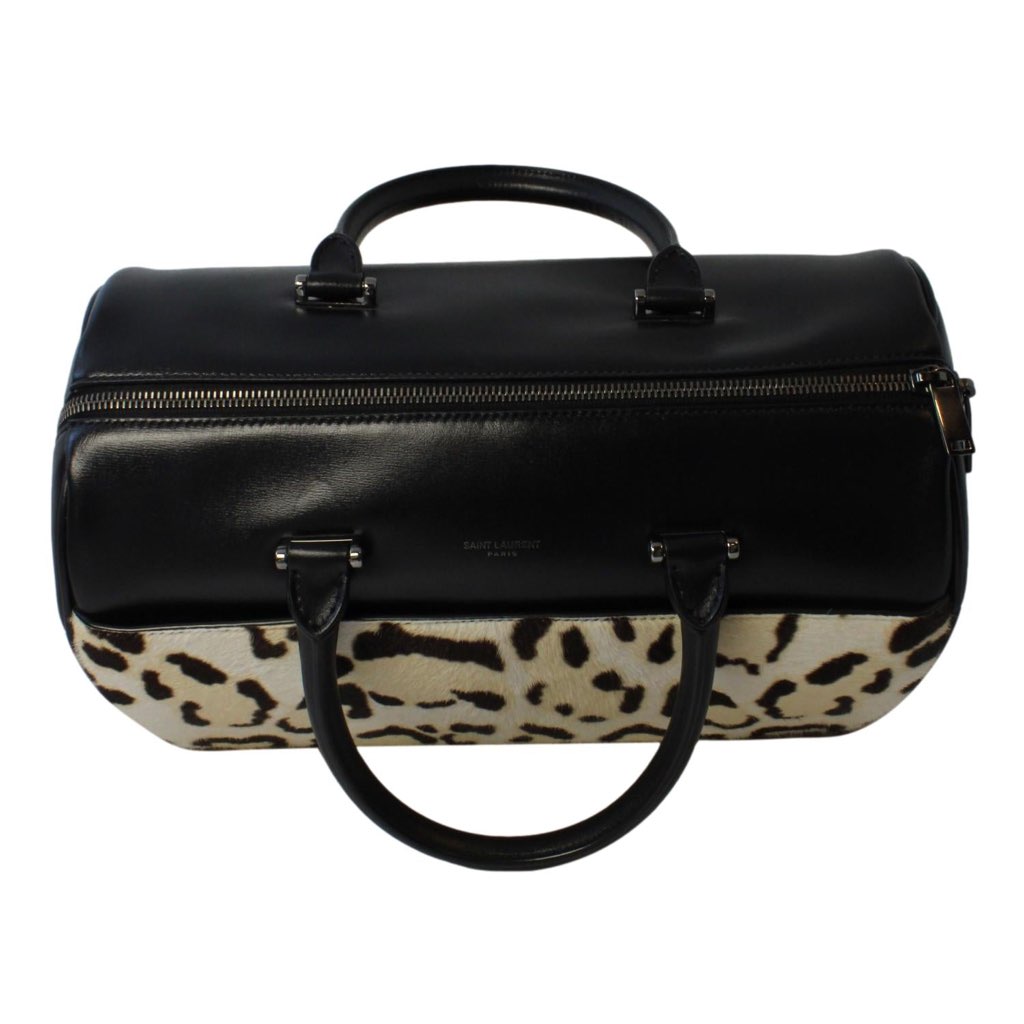 Saint Laurent Saint Laurent 12 Hour Calfskin Leather Pony Hair Duffle Bag - Side view