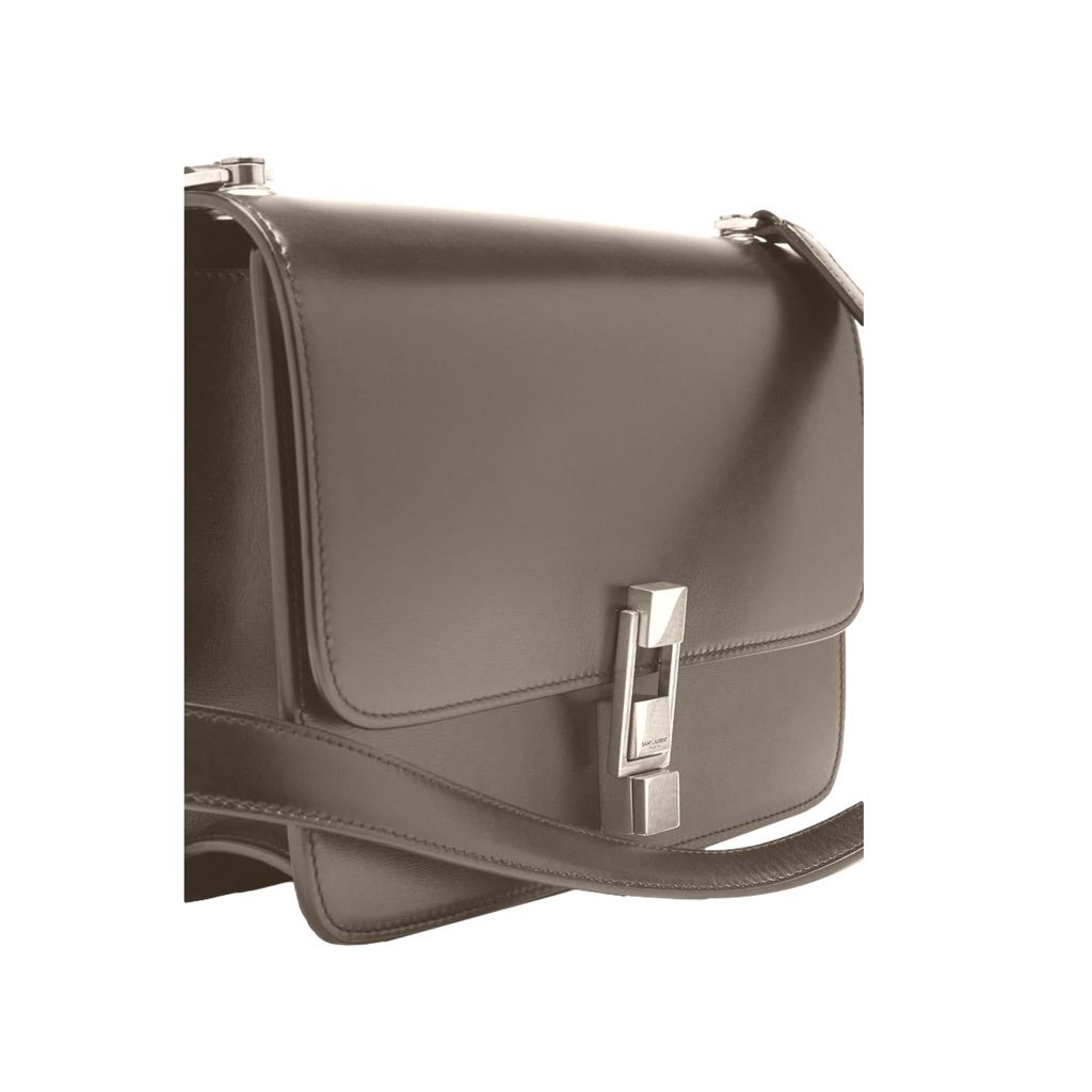 Saint Laurent Saint Laurent Carre Taupe Ultra Soft Calf Leather Shoulder Bag - Back view