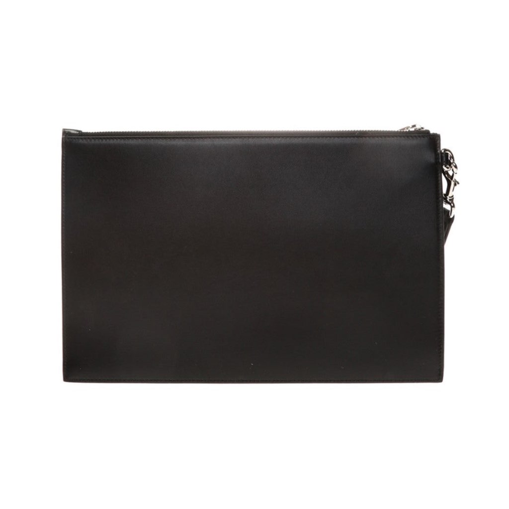 Gucci Gucci Blade Embroidered Black Leather Pouch Wristlet Bag - Image 6