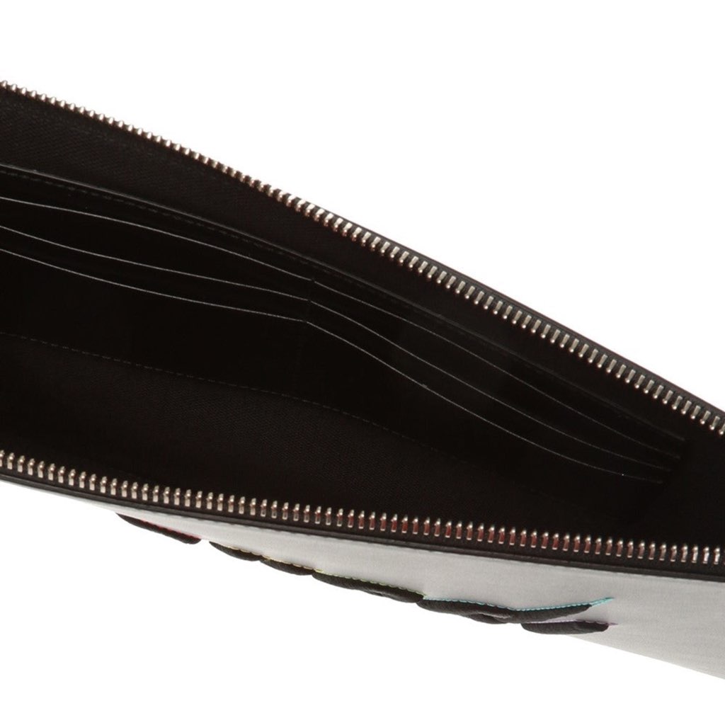 Gucci Gucci Blade Embroidered Black Leather Pouch Wristlet Bag - Detail 2