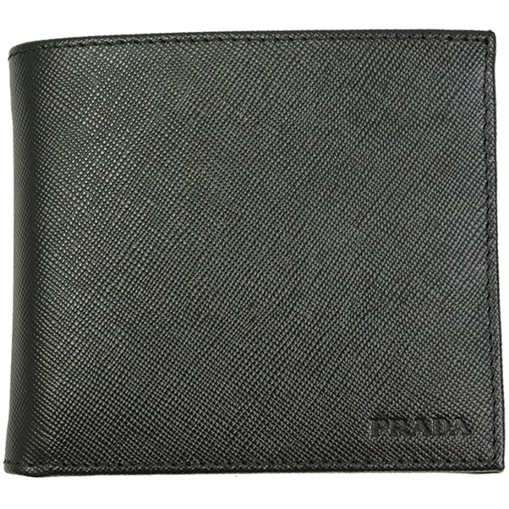 Prada Prada Men's Black Saffiano Leather Logo Billfold Bifold Wallet