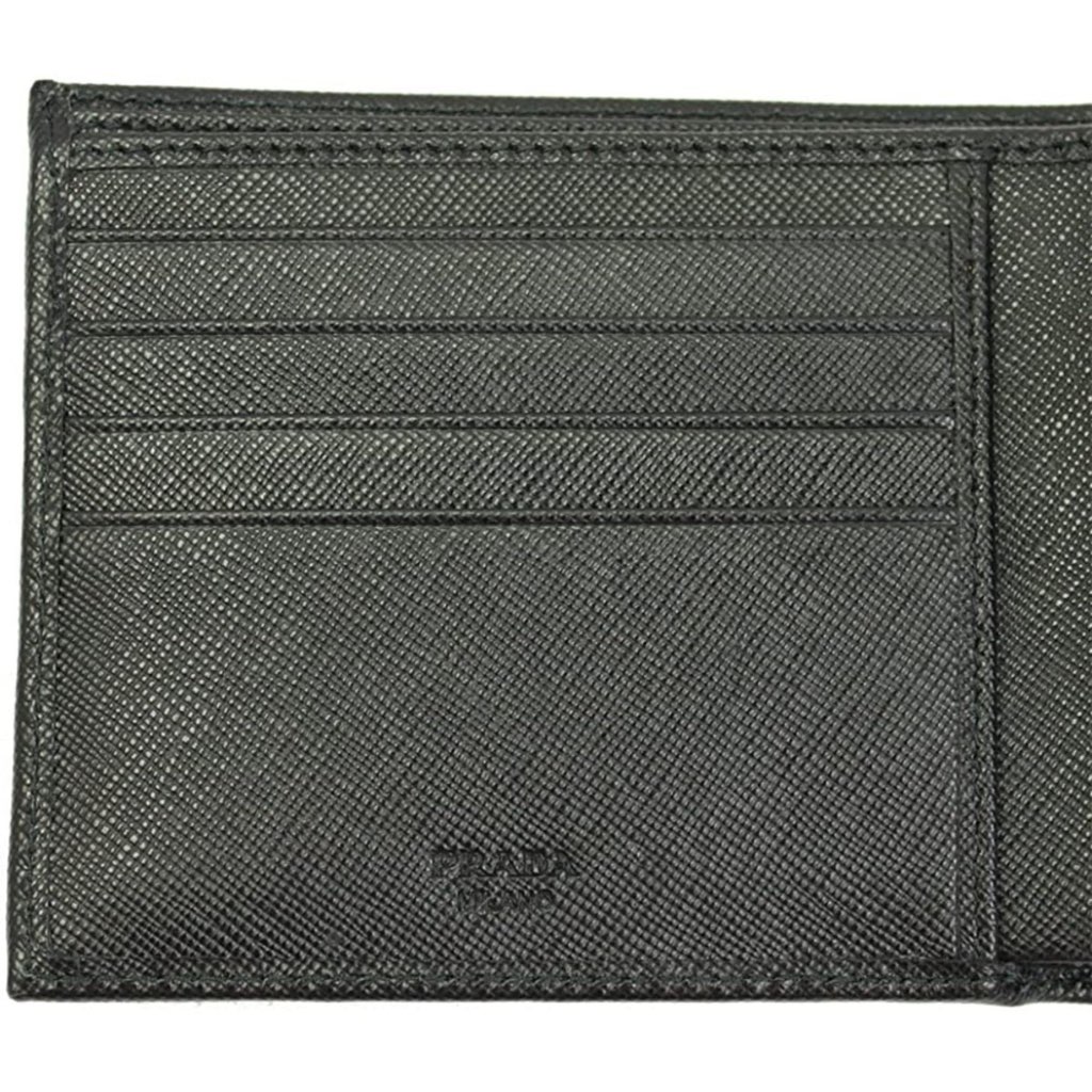 Prada Prada Men's Black Saffiano Leather Logo Billfold Bifold Wallet - 4