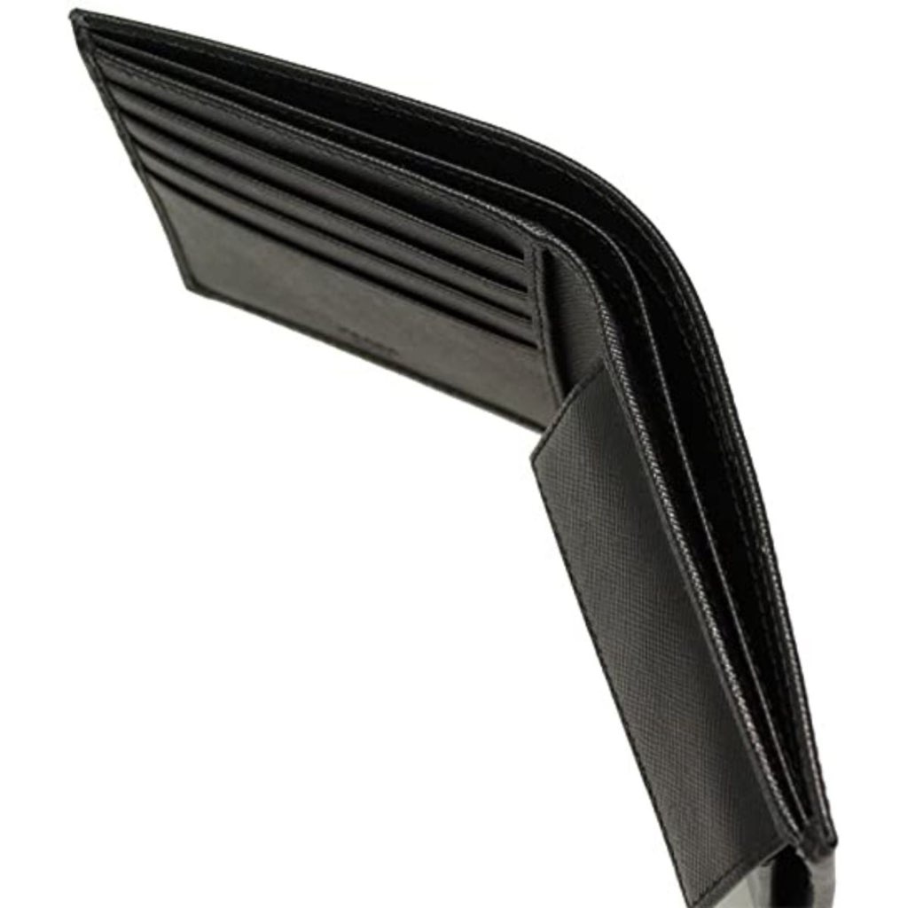 Prada Prada Men's Black Saffiano Leather Logo Billfold Bifold Wallet - Detail 1