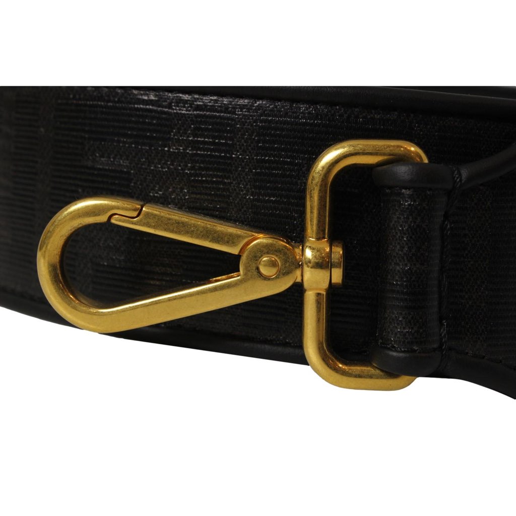 Fendi Fendi Strap You Black Glazed Fabric FF Zucca Shoulder Strap - Side view