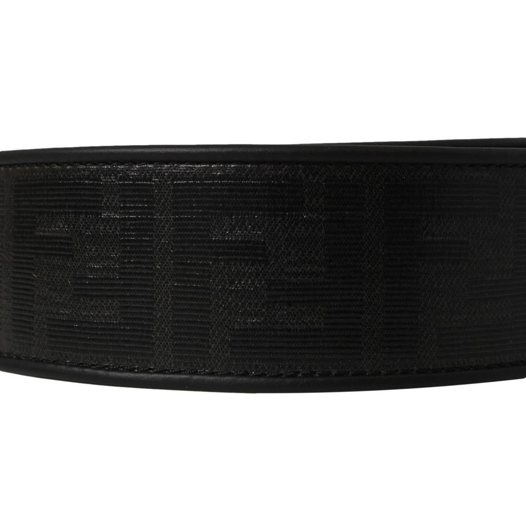 Fendi Fendi Strap You Black Glazed Fabric FF Zucca Shoulder Strap - Detail 2