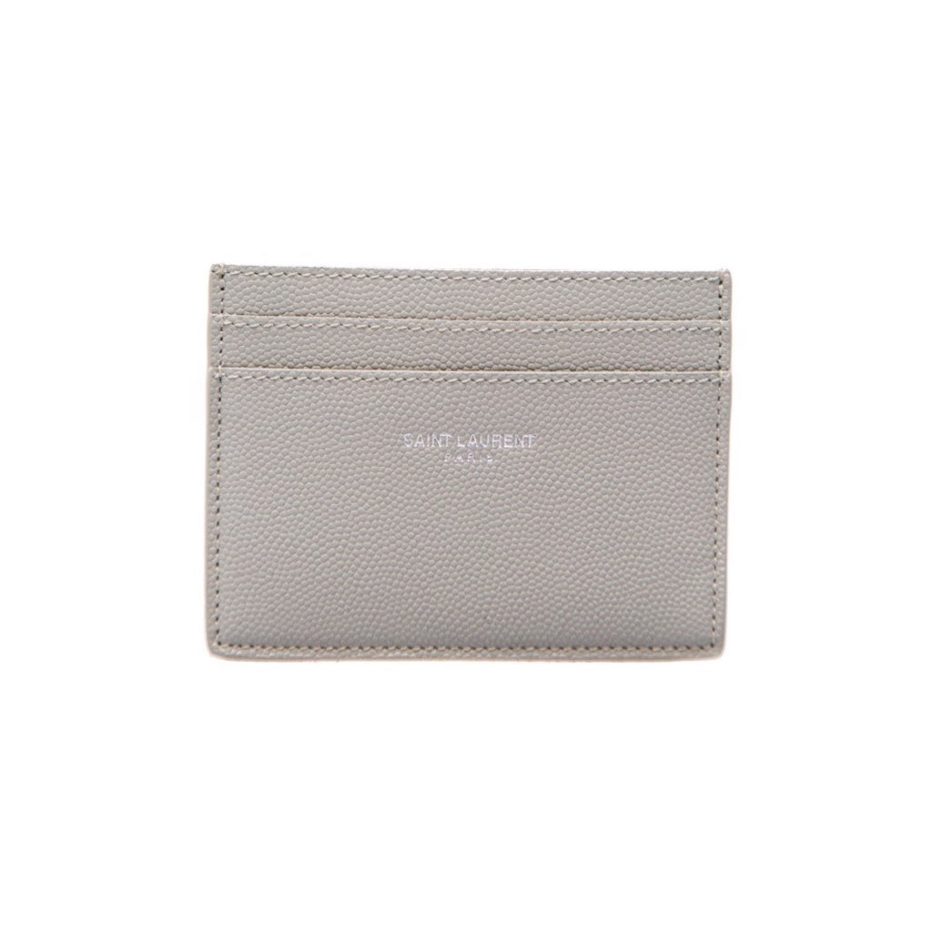 Saint Laurent Saint Laurent Grey Grain de Poudre Leather Credit Card Case Wallet