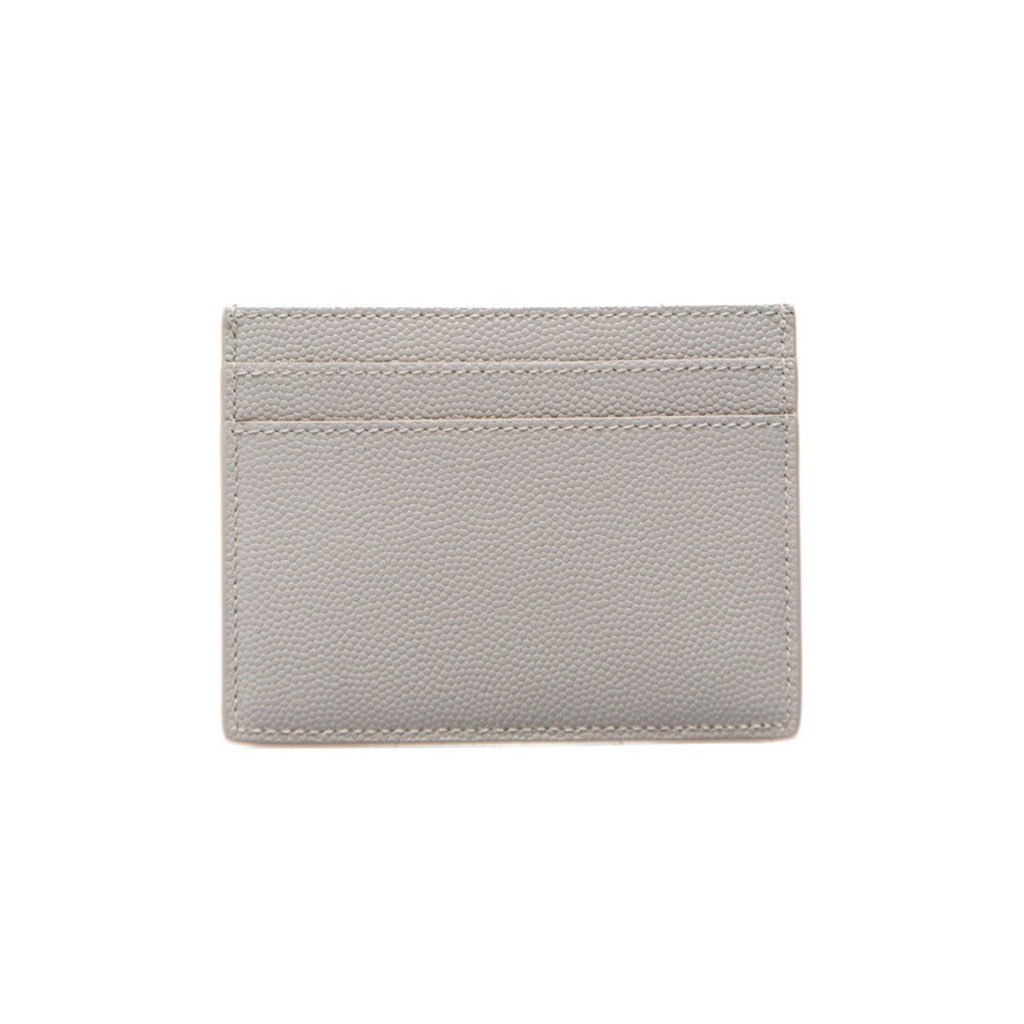 Saint Laurent Saint Laurent Grey Grain de Poudre Leather Credit Card Case Wallet - 4