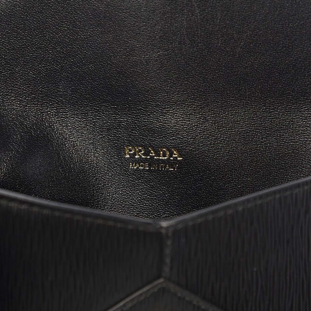 Prada Prada Black Vitello Move Leather Long Envelope Wallet - 4