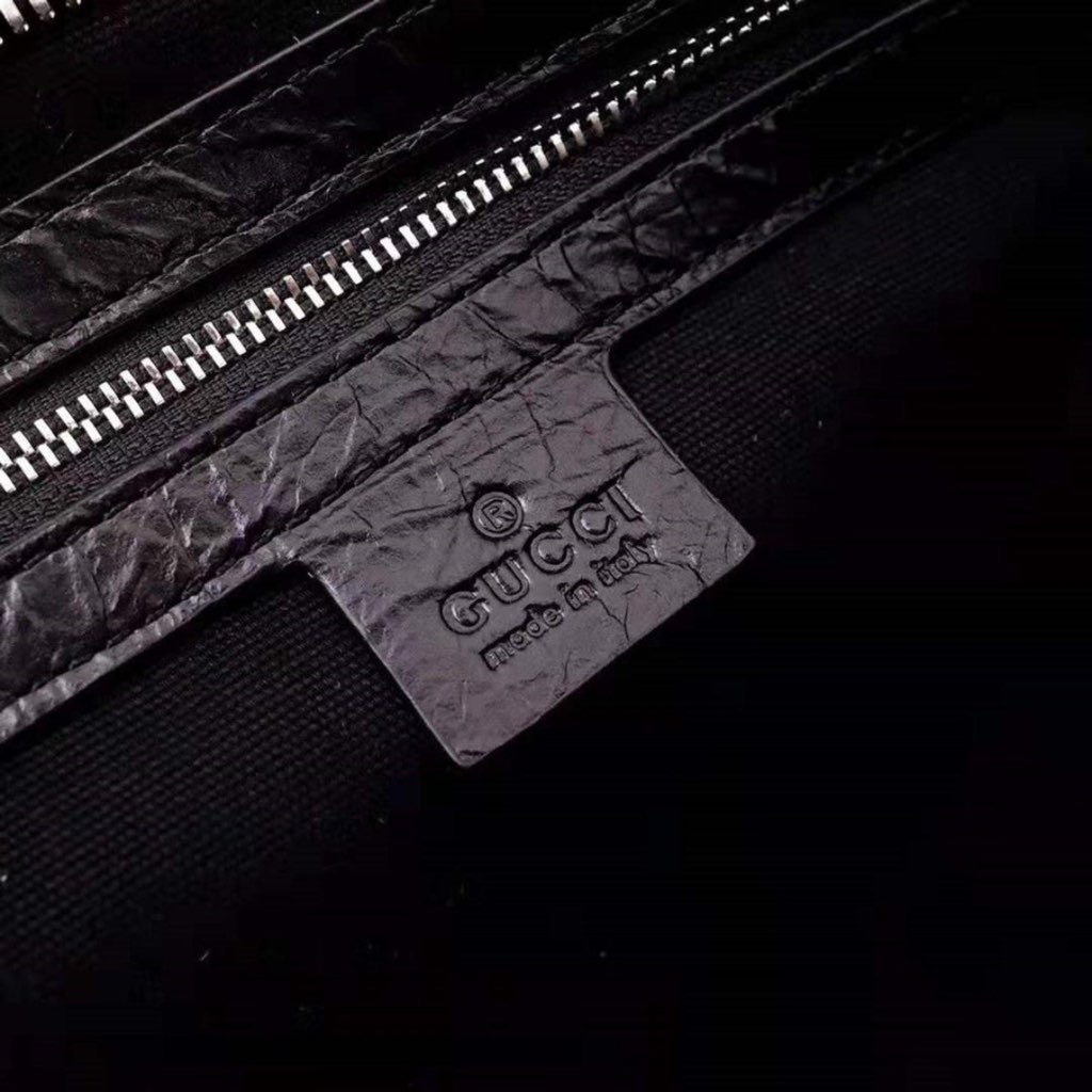 Gucci Gucci Morpheus Black Fluffy Calf Leather Cosmetic Pouch Bag - Detail 2