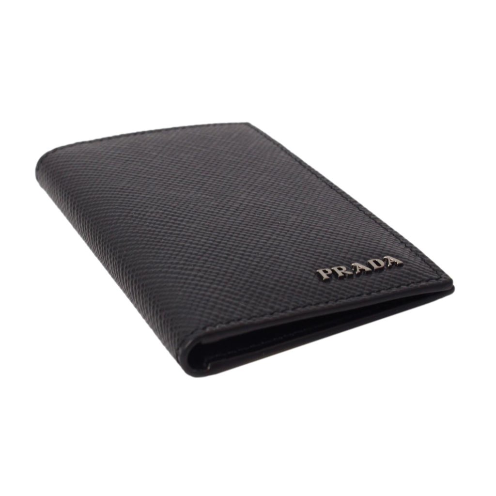 Prada Prada Black Saffiano Leather Vertical Logo Card Holder - Image 6