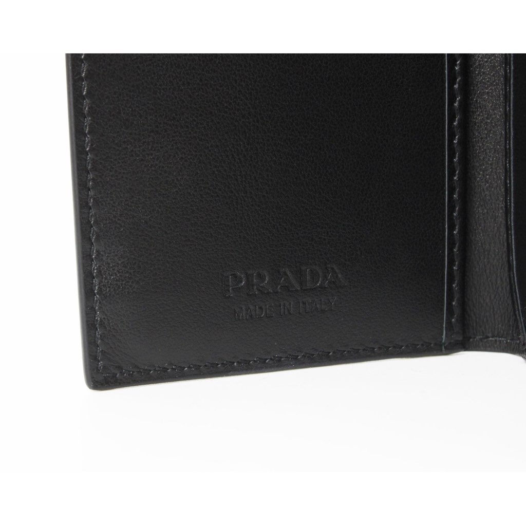 Prada Prada Black Saffiano Leather Vertical Logo Card Holder - Detail 2