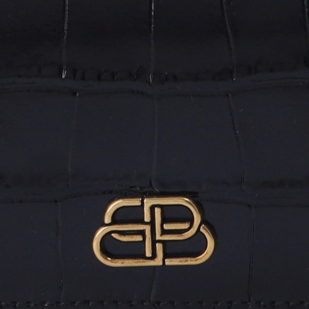 Balenciaga Balenciaga Black Calf Leather Crocodile Embossed Wallet - Image 6