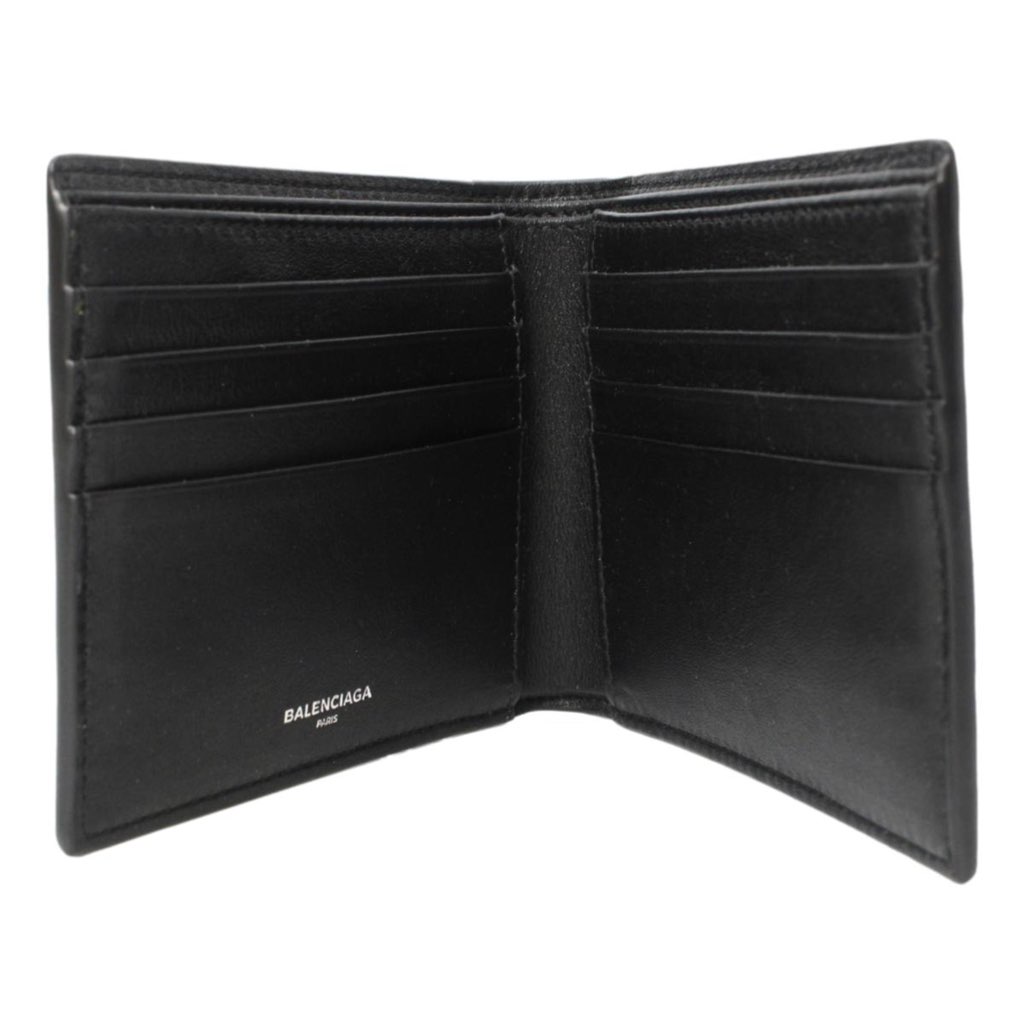 Balenciaga Balenciaga Cash Black Calfskin Leather Perforated Bifold Wallet - Image 10