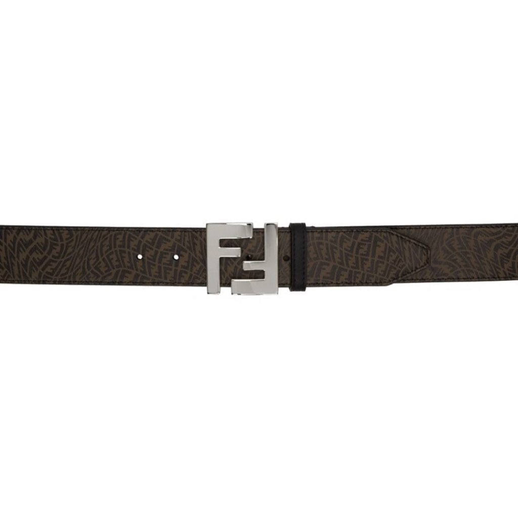 Fendi Fendi x Sarah Coleman Mens FF Vertigo Brown Leather Belt 110/44 - Image 6