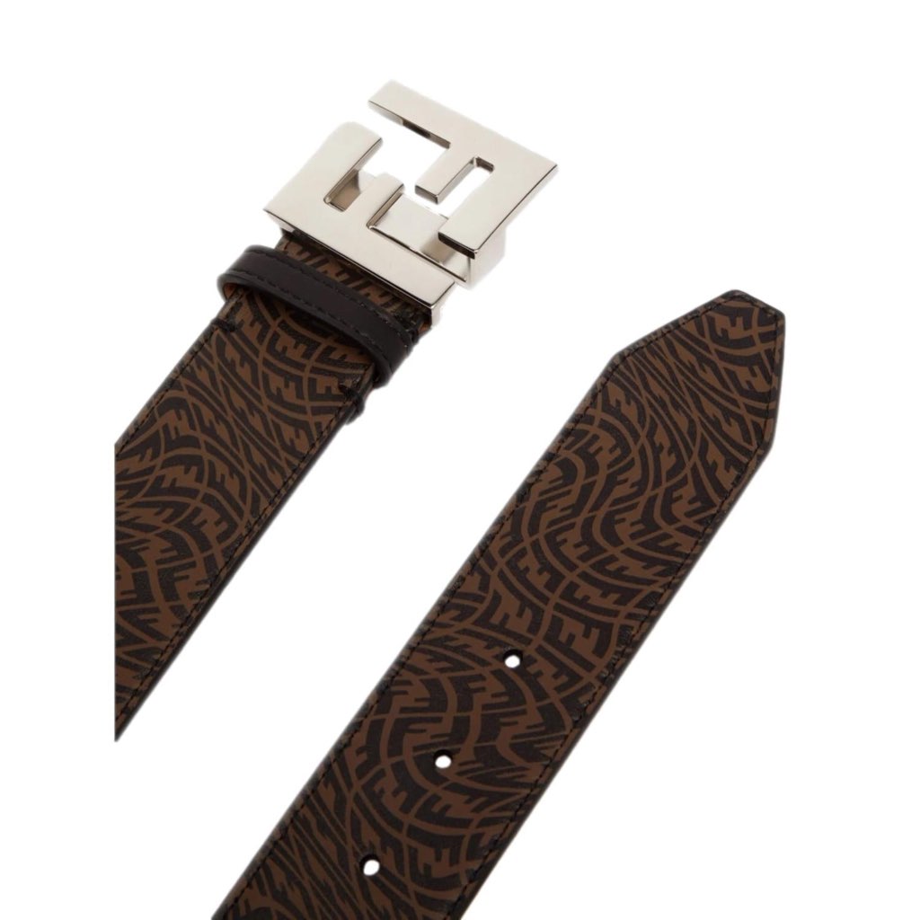 Fendi Fendi x Sarah Coleman Mens FF Vertigo Brown Leather Belt 110/44 - Detail 1