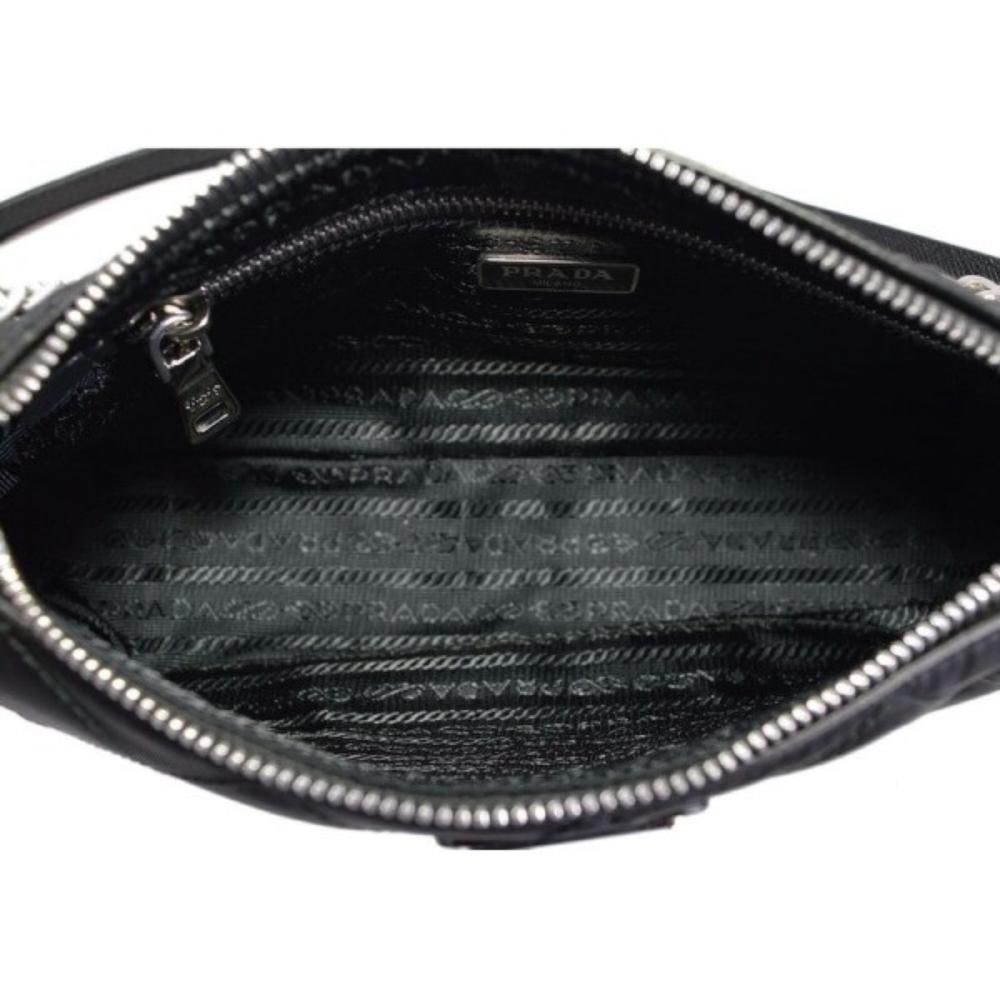 Prada Prada Black Tessuto Nylon Quilted Chain Crossbody Bag - Detail 2