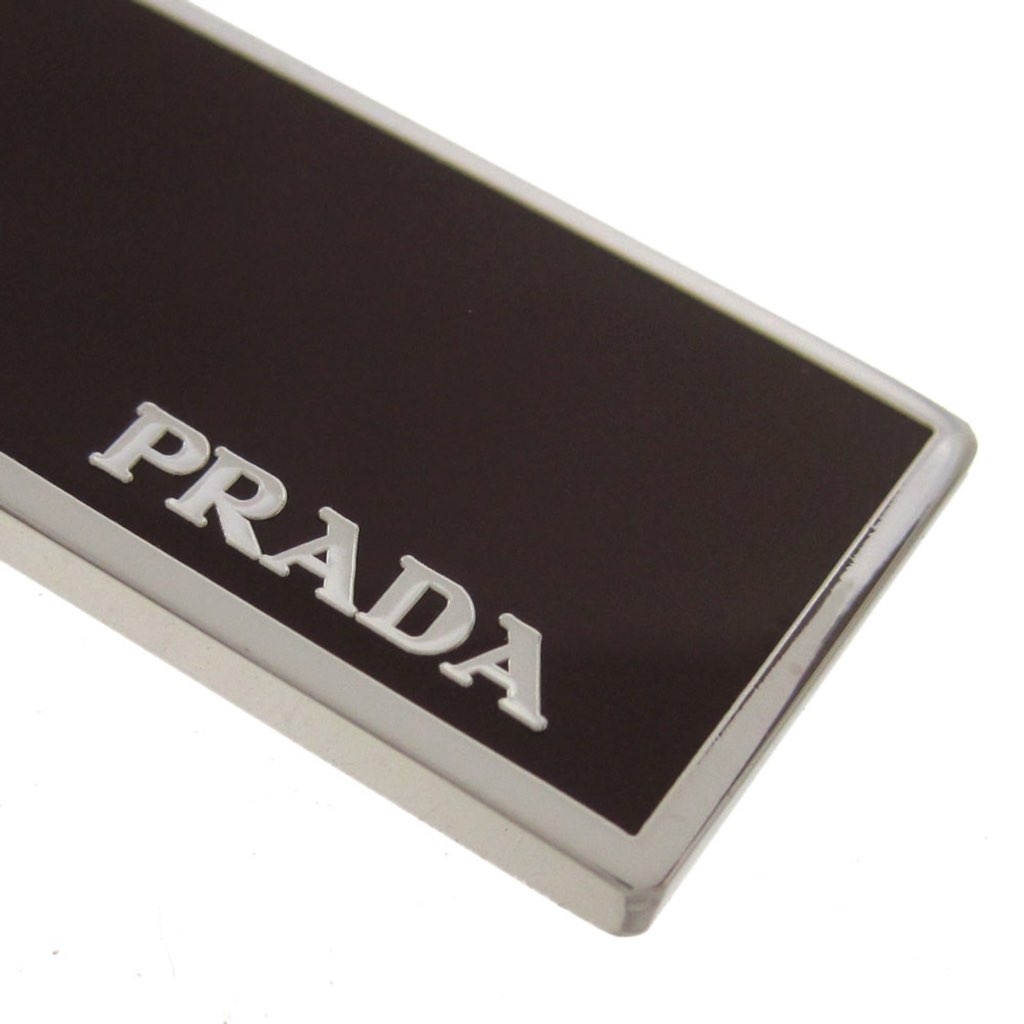 Prada Prada Rubino Red Enamel Silver Metal Keyring Keychain - 4