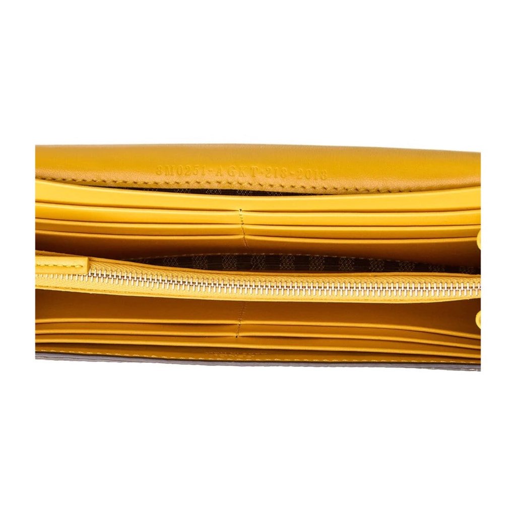 Fendi Fendi F is Fendi Yellow Leather Vertigo Print Long Wallet - 4