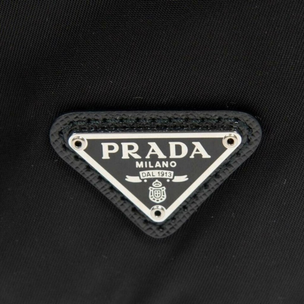 Prada Prada Black Tessuto Nylon Triangle Logo Drawstring Bucket Bag - Image 11