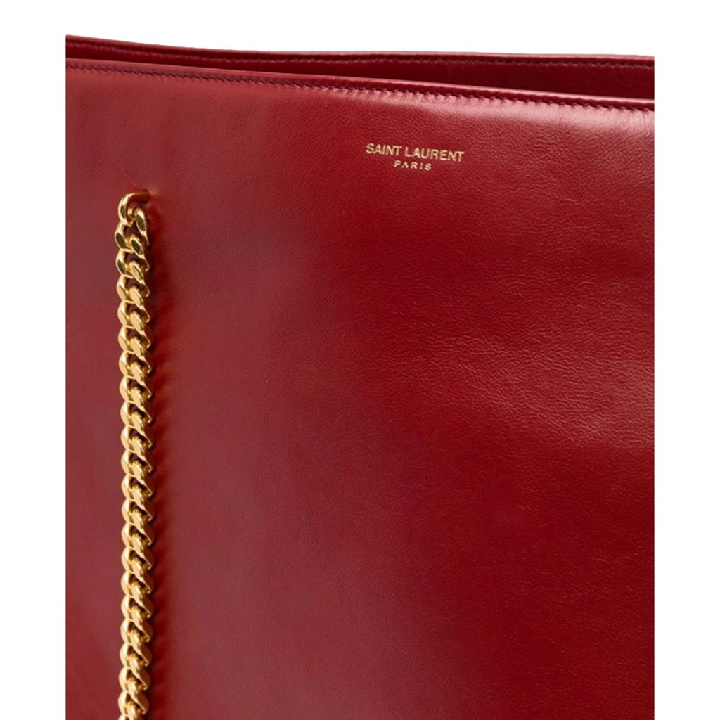 Saint Laurent Saint Laurent Siena Ultra Lux Red Calf Leather Chain Shoulder Tote Bag - Detail 1