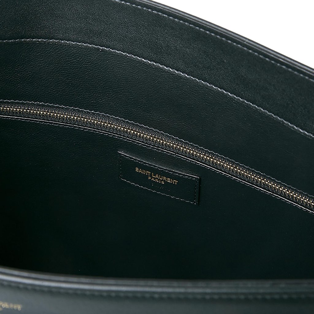 Saint Laurent Saint Laurent Siena Ultra Lux Black Calf Leather Chain Shoulder Tote Bag - Image 13