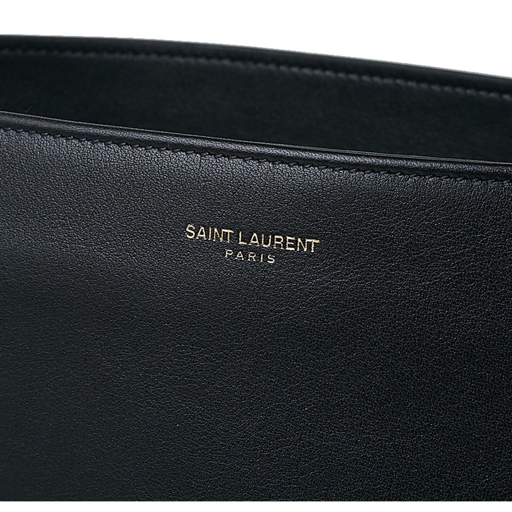 Saint Laurent Saint Laurent Siena Ultra Lux Black Calf Leather Chain Shoulder Tote Bag - Image 10