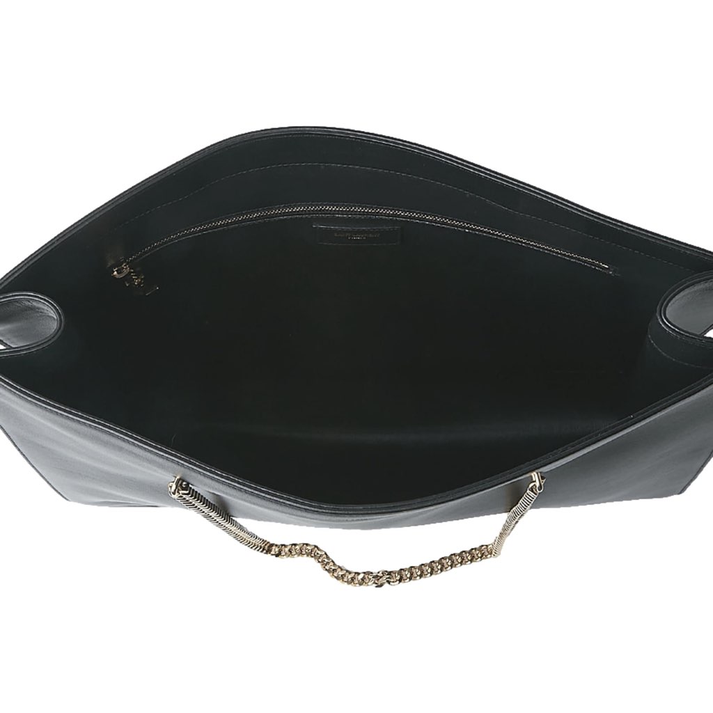 Saint Laurent Saint Laurent Siena Ultra Lux Black Calf Leather Chain Shoulder Tote Bag - Image 12