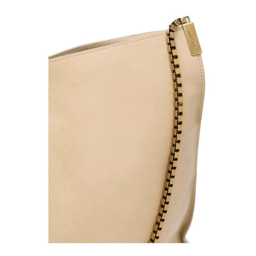 Saint Laurent Saint Laurent Suzanne Beige Calfskin Leather Chain Hobo Bag - Detail 2