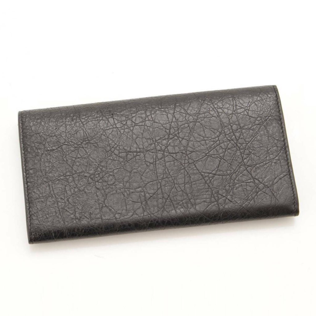 Balenciaga Balenciaga Antracite Grey Arena Leather Long Wallet - Back view