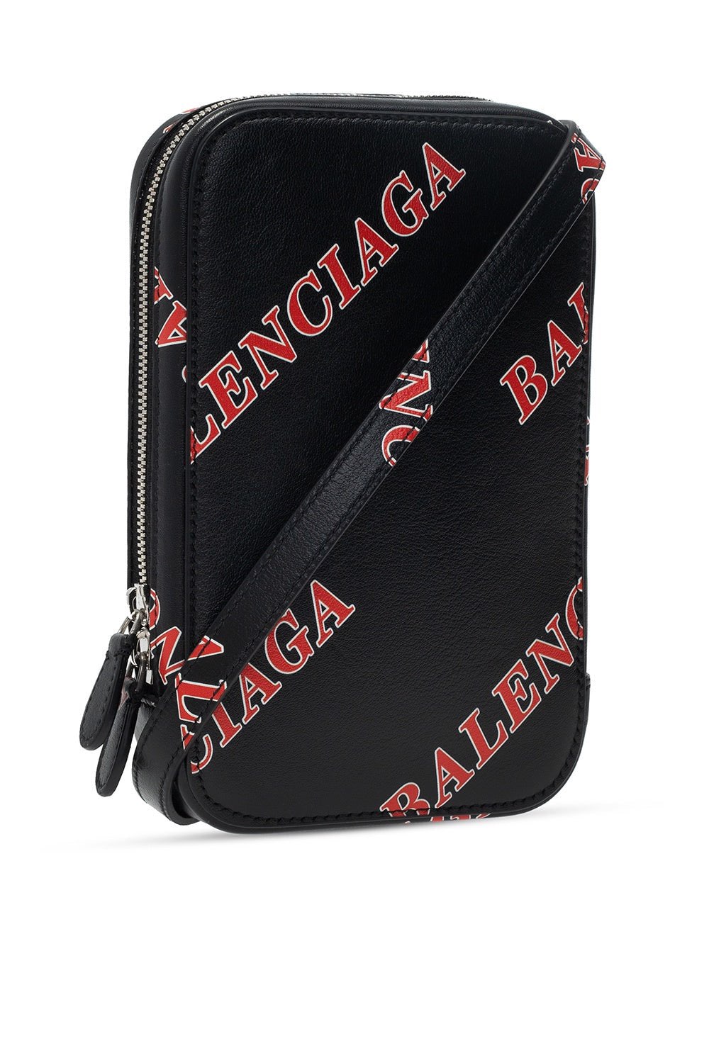 Balenciaga Balenciaga Black Calfskin Leather Sport Print Phone Holder Bag - 4