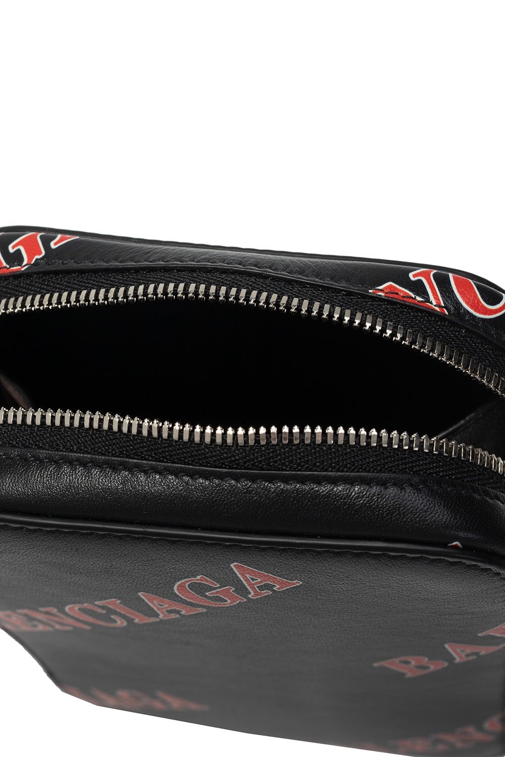 Balenciaga Balenciaga Black Calfskin Leather Sport Print Phone Holder Bag - Detail 1