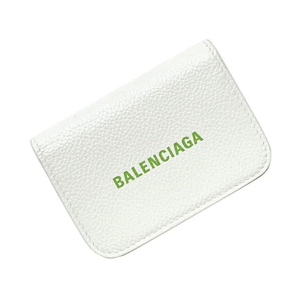 Balenciaga Balenciaga Everyday White Leather Logo Mini Trifold Wallet